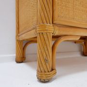 Vintage bamboo bookcase with drawers, 1980s