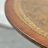 Regency Style Round Coffee Table Leather Top