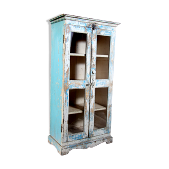 Old glass cabinet in Burmese teak