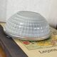 Small round ceiling light fixture in glass and aluminium, vintage design.