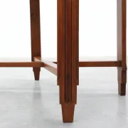 French Art Deco Side Table with Fluted Legs, Carved Frieze and X-Stretcher,