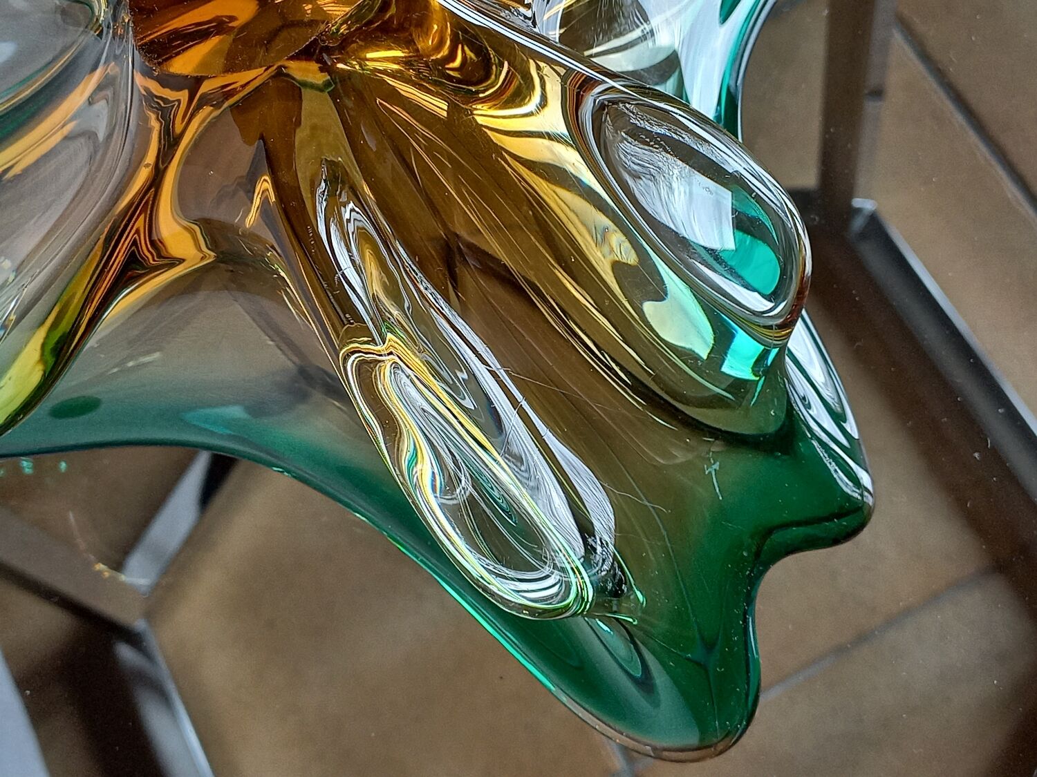 Centerpiece cutter, glass design Murano Sommerso