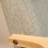 Fauteuil Vintage Gris Clair Design Scandinave Revêtement Laine