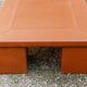 Cognac leather coffee table, vintage 1980s.