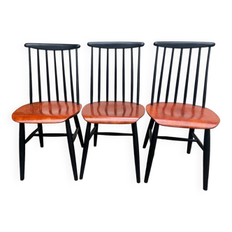 Scandinavian chairs by Tapiovaara, Fanett model, vintage 60s