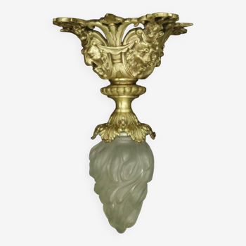 Louis XVI style lion heads pendant ceiling light