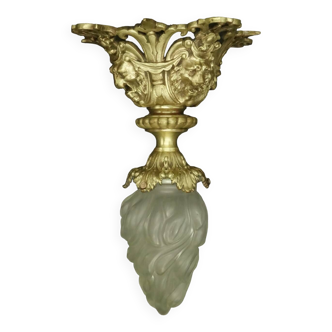 Louis XVI style lion heads pendant ceiling light