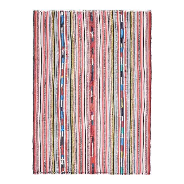 1970s Vintage Turkish Oushak Handmade Wool Cotton Pink Area Rug 157x219
