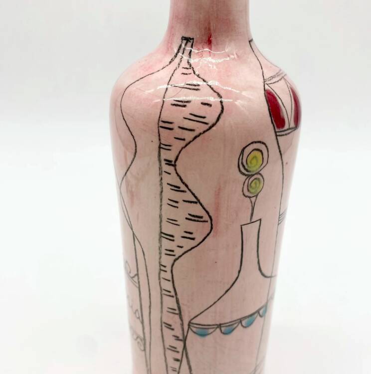 Ceramic "bottle" vase, Prato, Italy, 1960s
