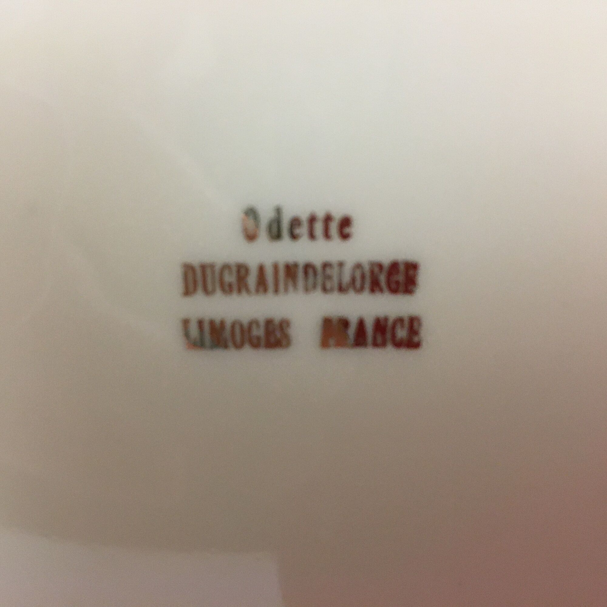 Set of 6 flat plates signed odette dugraindelorge.