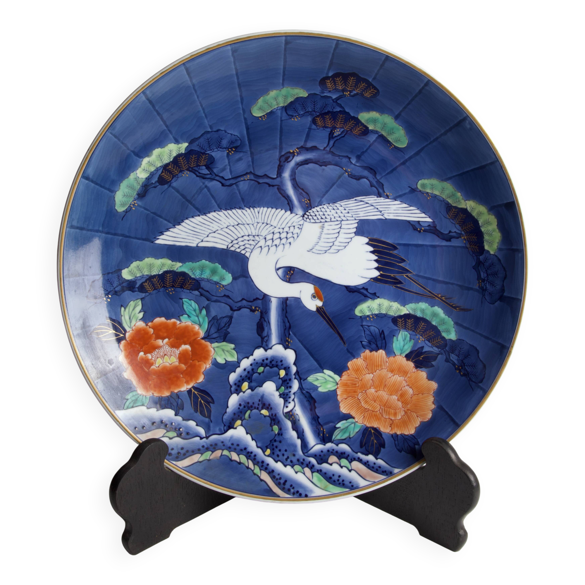 Large decorative porcelain plate from Arita — Mineyama Kiln