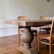 Table monastère en chêne ancien massif – SOLEIL 400 par 120 cm
