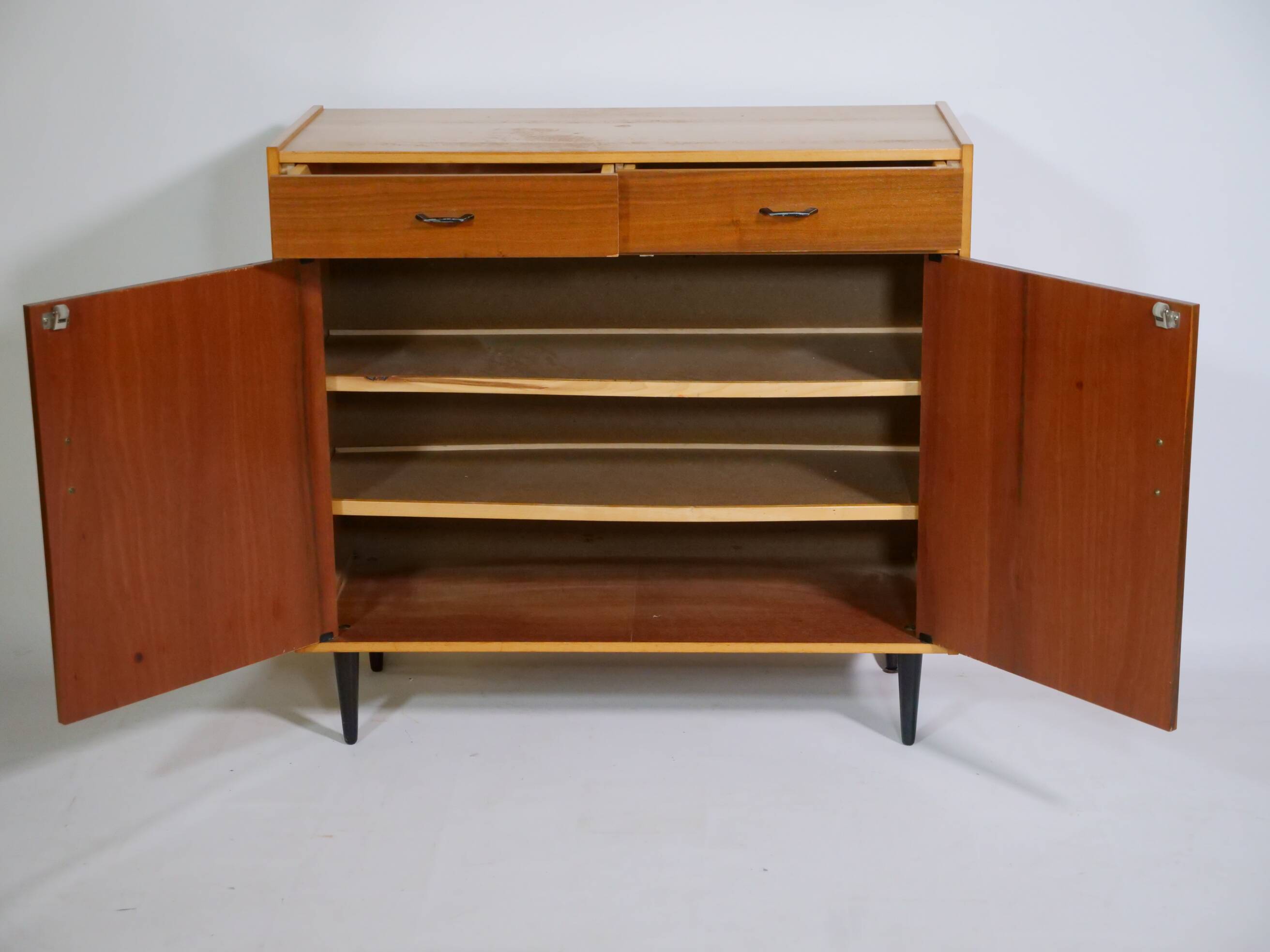 Commode en teck buffet vintage années 60 armoire meuble à chaussures