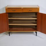 Commode en teck buffet vintage années 60 armoire meuble à chaussures