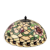 Grand abat-jour en vitrail style Tiffany à décor floral – Ø 50 cm