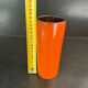 Orange glazed ceramic cylinder vase