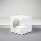 Table basse blanche Space Age, Italie années 1970