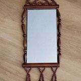 Vintage bohemian mirror in wooden beads