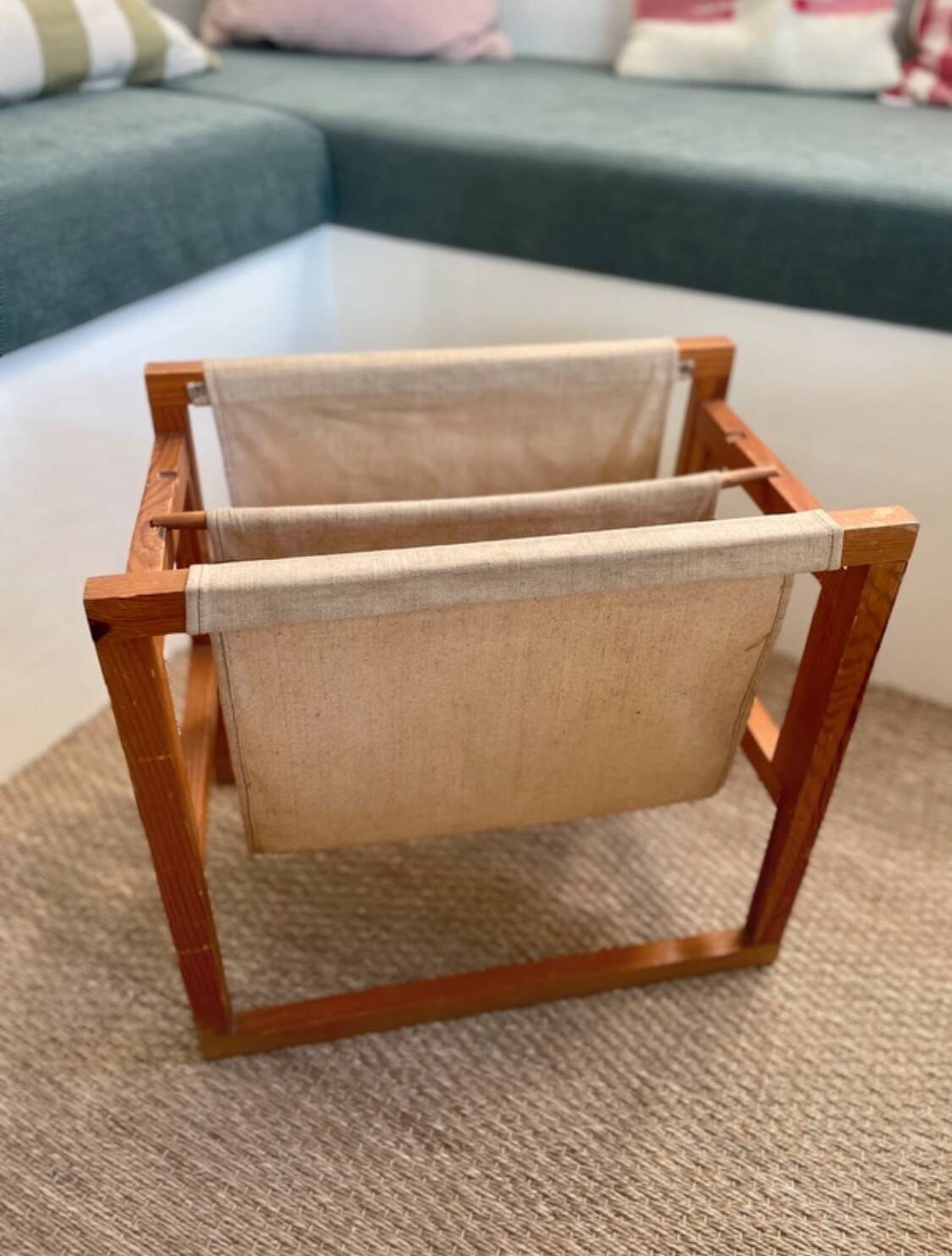 Vintage wooden magazine rack