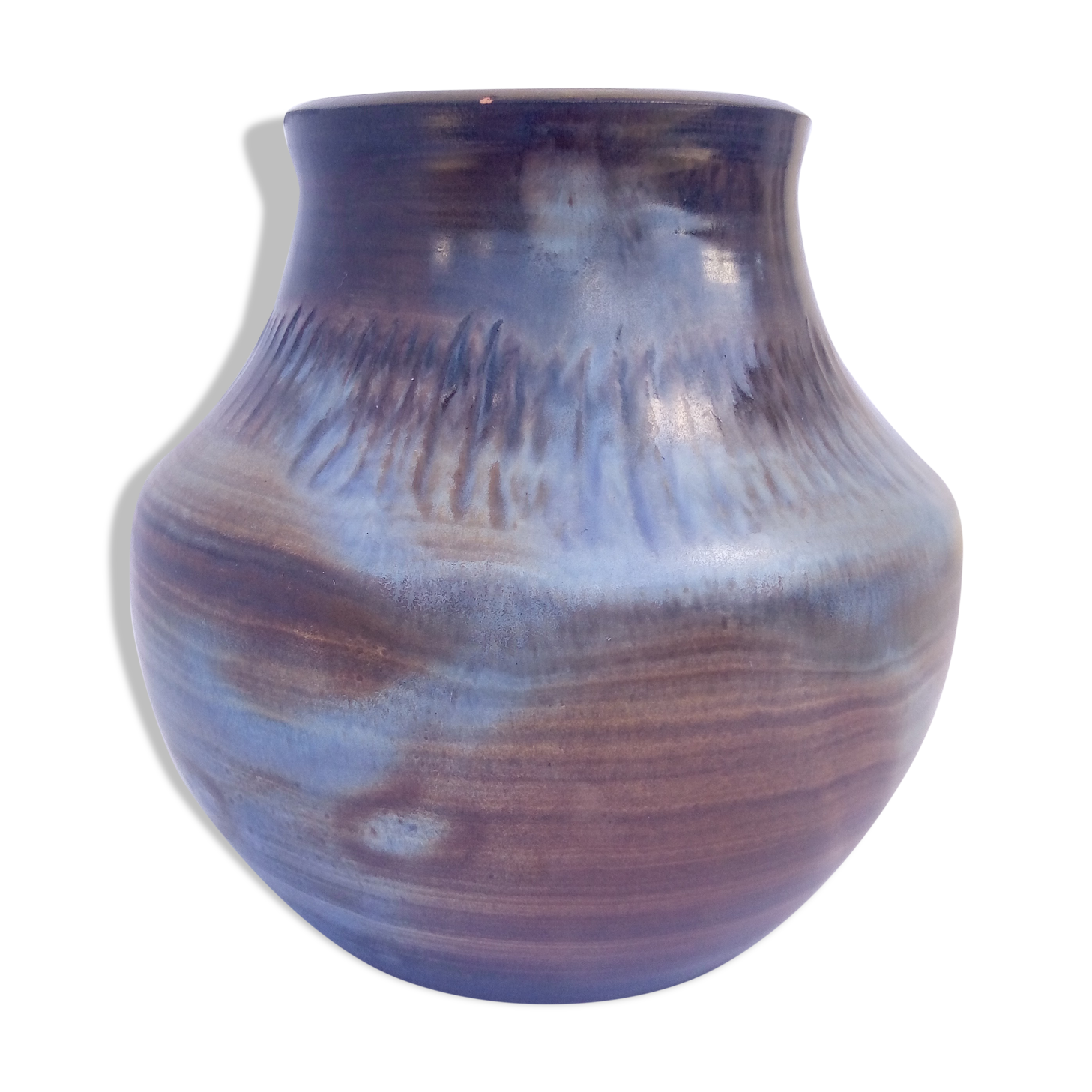 Dieulefit blue and brown vase