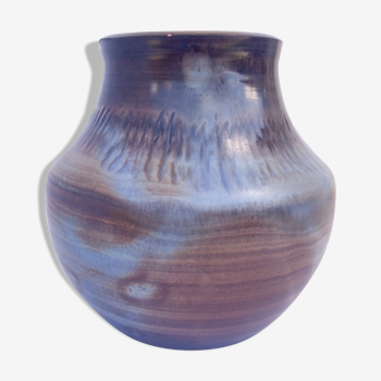 Vase bleu et marron Dieulefit