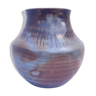 Vase bleu et marron Dieulefit