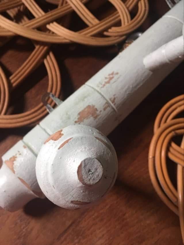 Coat rack bamboo patinated celadon green