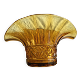 1920s amber glass vase with integrated flower spike