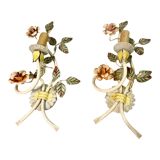 Italian Tole Flower Sconces, Set of 2