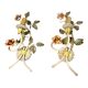 Ensemble de 2 appliques de fleurs italiennes tole
