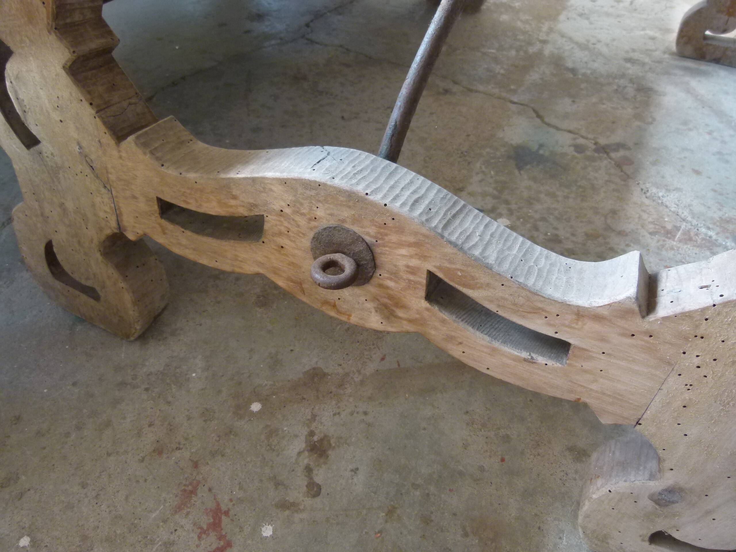 20th century solid wood farmhouse table