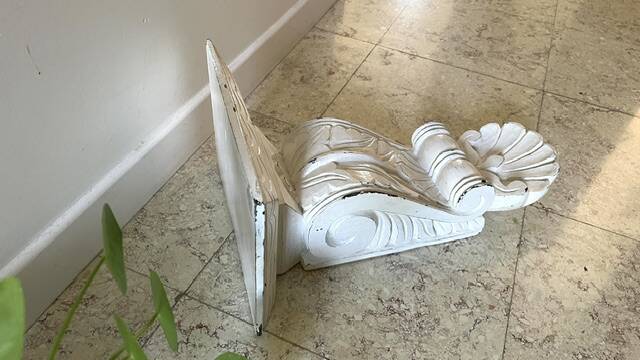 White Patinated Wall Console Shelf