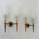 Pair of vintage Rockabilly double wall lamps