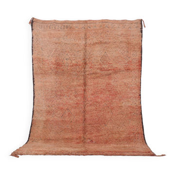 Tapis marocain vintage pêche 183 x 274 cm, tapis en laine berbère, tapis bohème