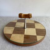 Straw marquetry presentation tray