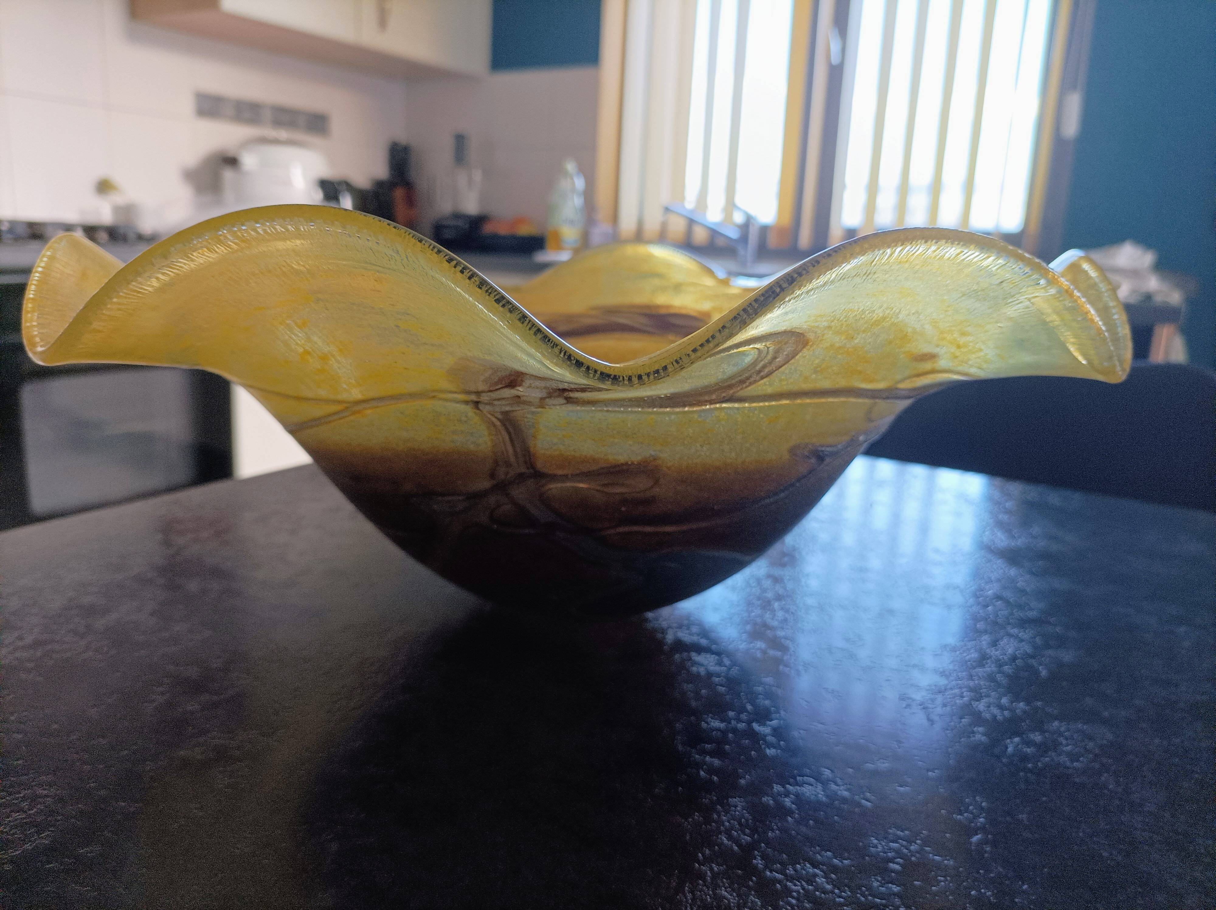 Large vintage lampshade in blown glass in the Biot style