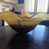 Large vintage lampshade in blown glass in the Biot style