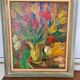 Tableau ancien Paul Hannaux Bouquet de fleur
