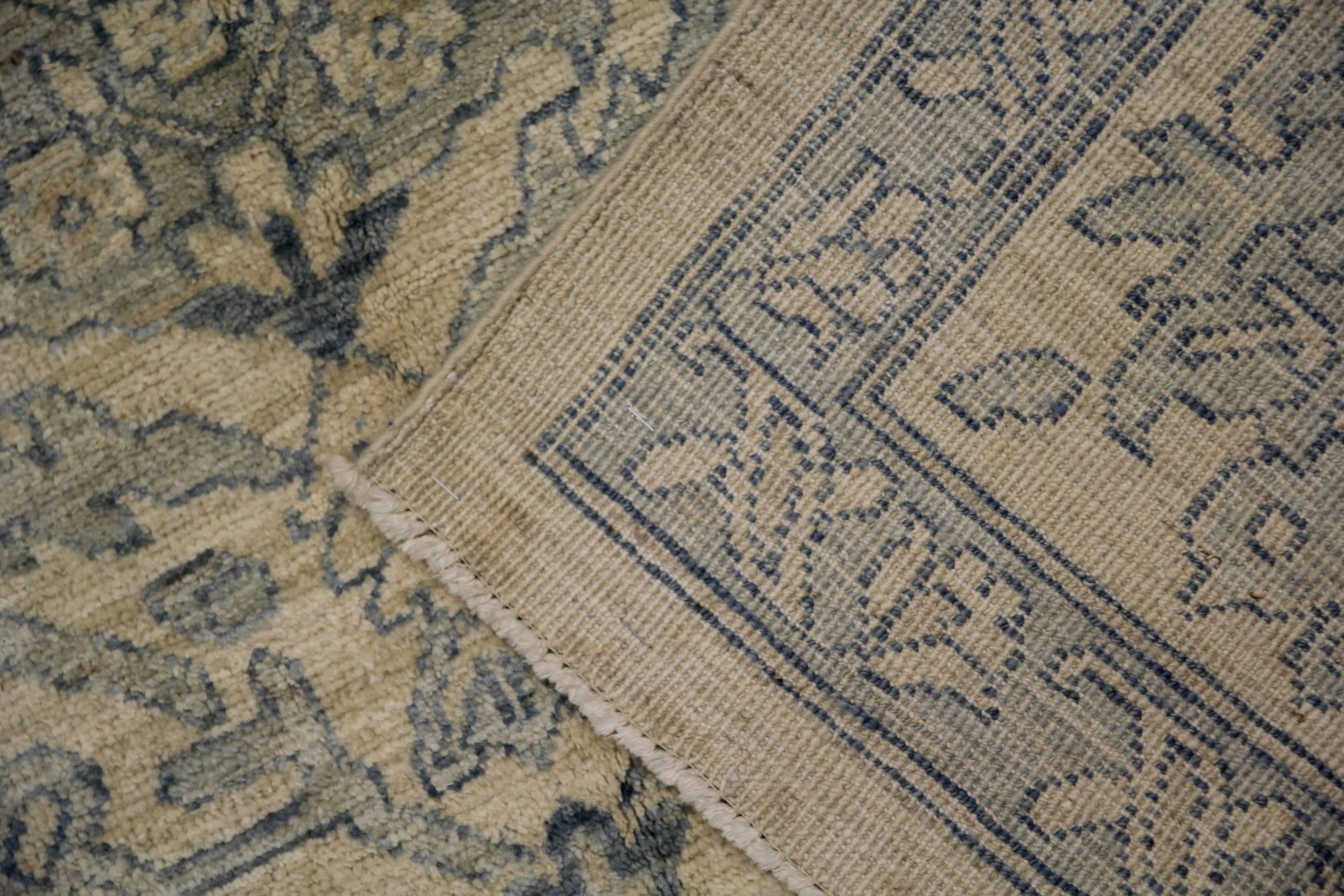 Handknotted Light Blue Rug Cream Oversize Floral Zeigler Carpet Home Interi