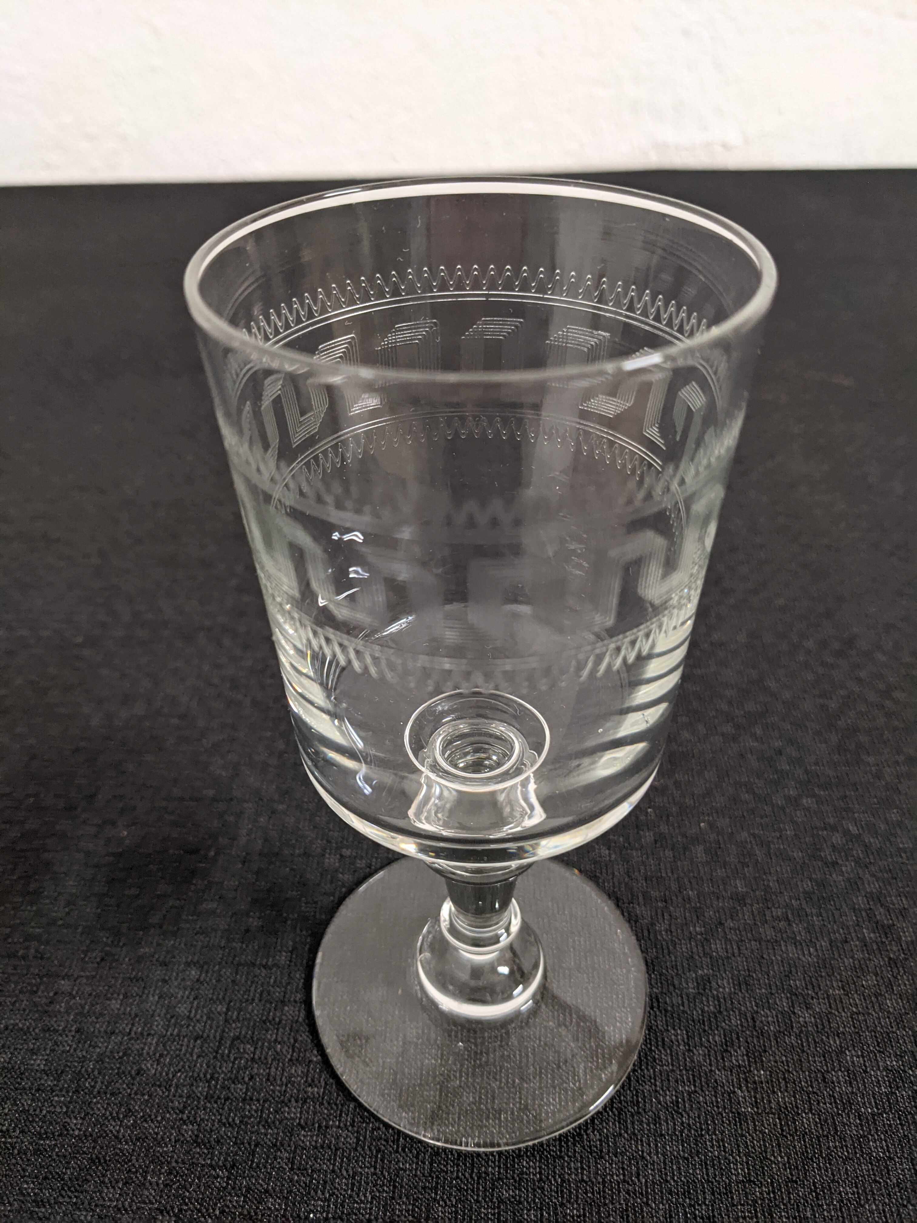 Series of 14 vintage art deco style foot glasses