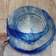 Large round blue crystal dish