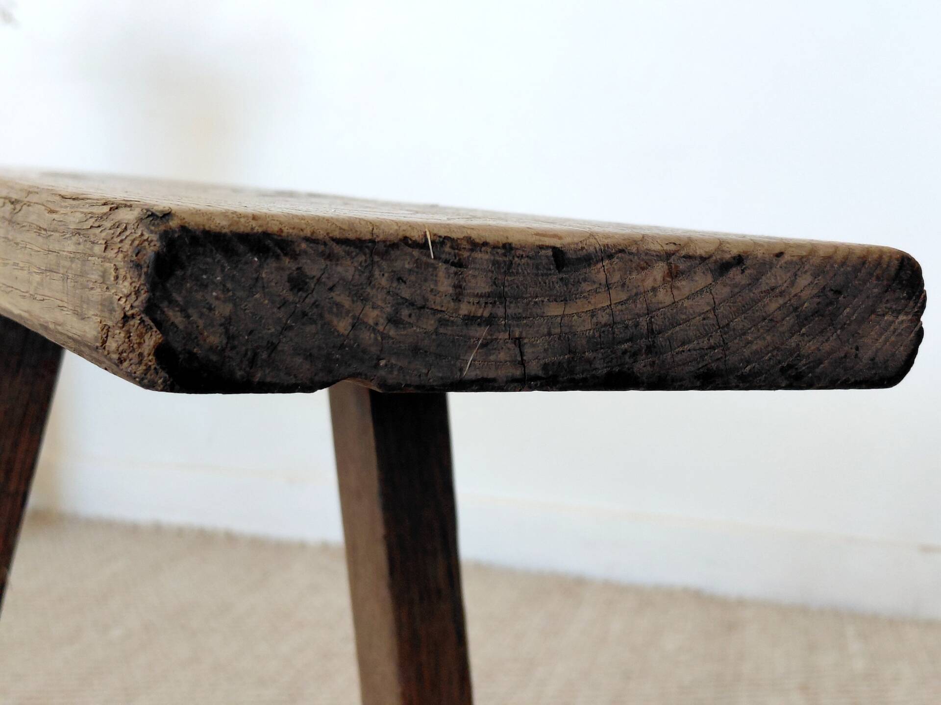 Large raw workshop bench with dowels - wabi-sabi spirit 175 cm