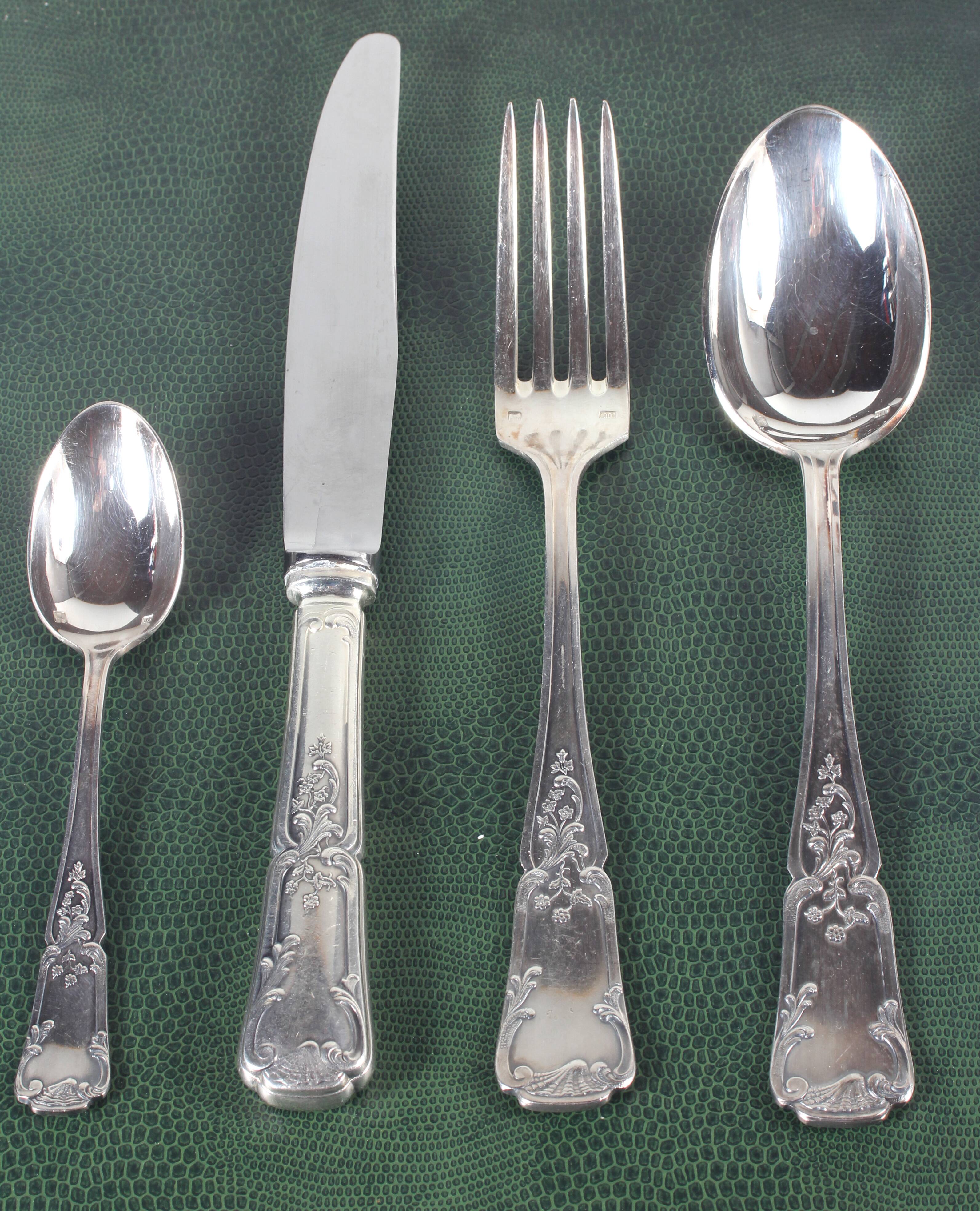 Ménagère complète plaquée argent 500, années 70