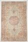 Vintage Persian Style Rug, Soft Beige Blue Medallion Handwoven Carpet