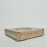 Travertine and brass ashtray