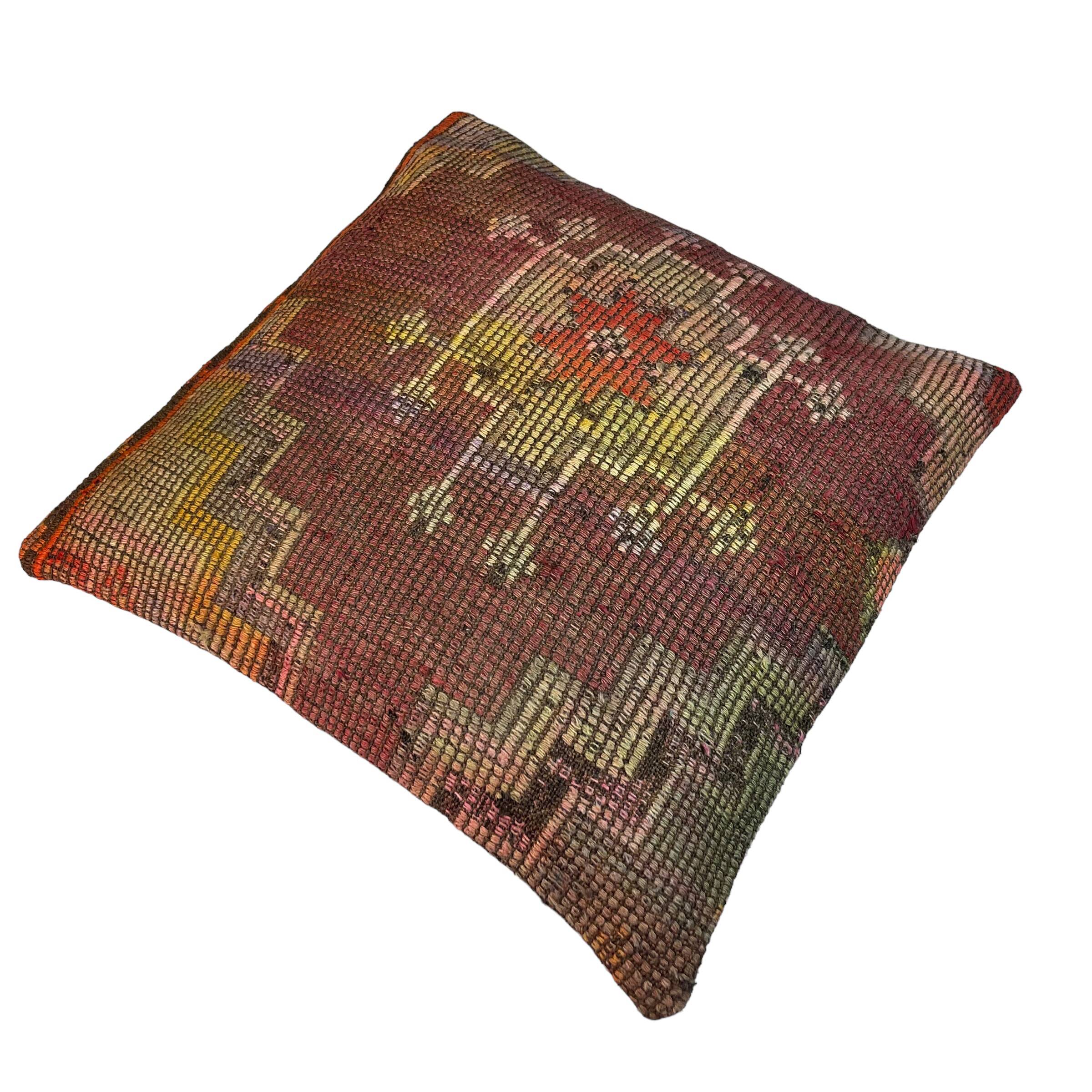 Housse de coussin kilim turc vintage, 55 x 55 cm