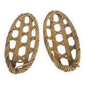 Paire de petites corbeilles panières bambou