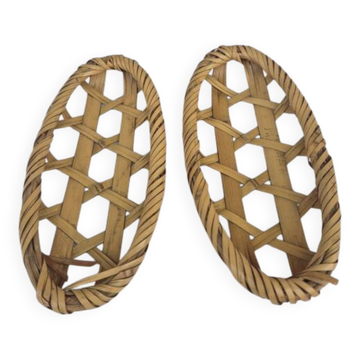 Paire de petites corbeilles panières bambou