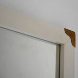 Scandinavian vintage mirror white with brass angles