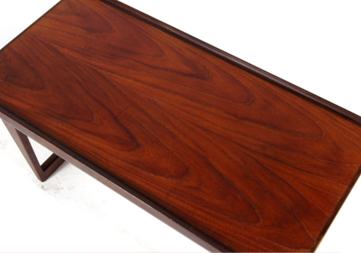 Vintage retro coffee table bench in Danish teak 60s 70s